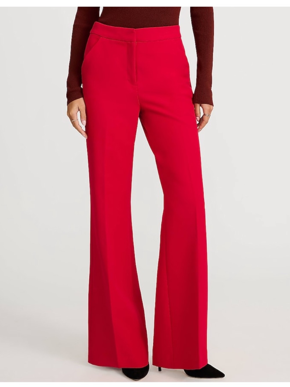 Express Editor Studio Stretch Twill High Waisted Flare Trouser